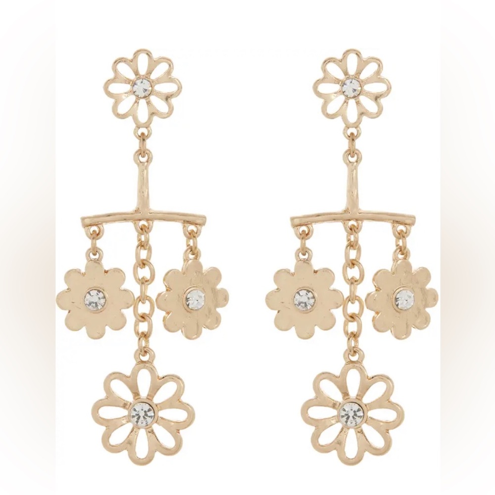 Nordstrom. Melrose and Market CZ Flower Chandelier Drop Earrings NWT